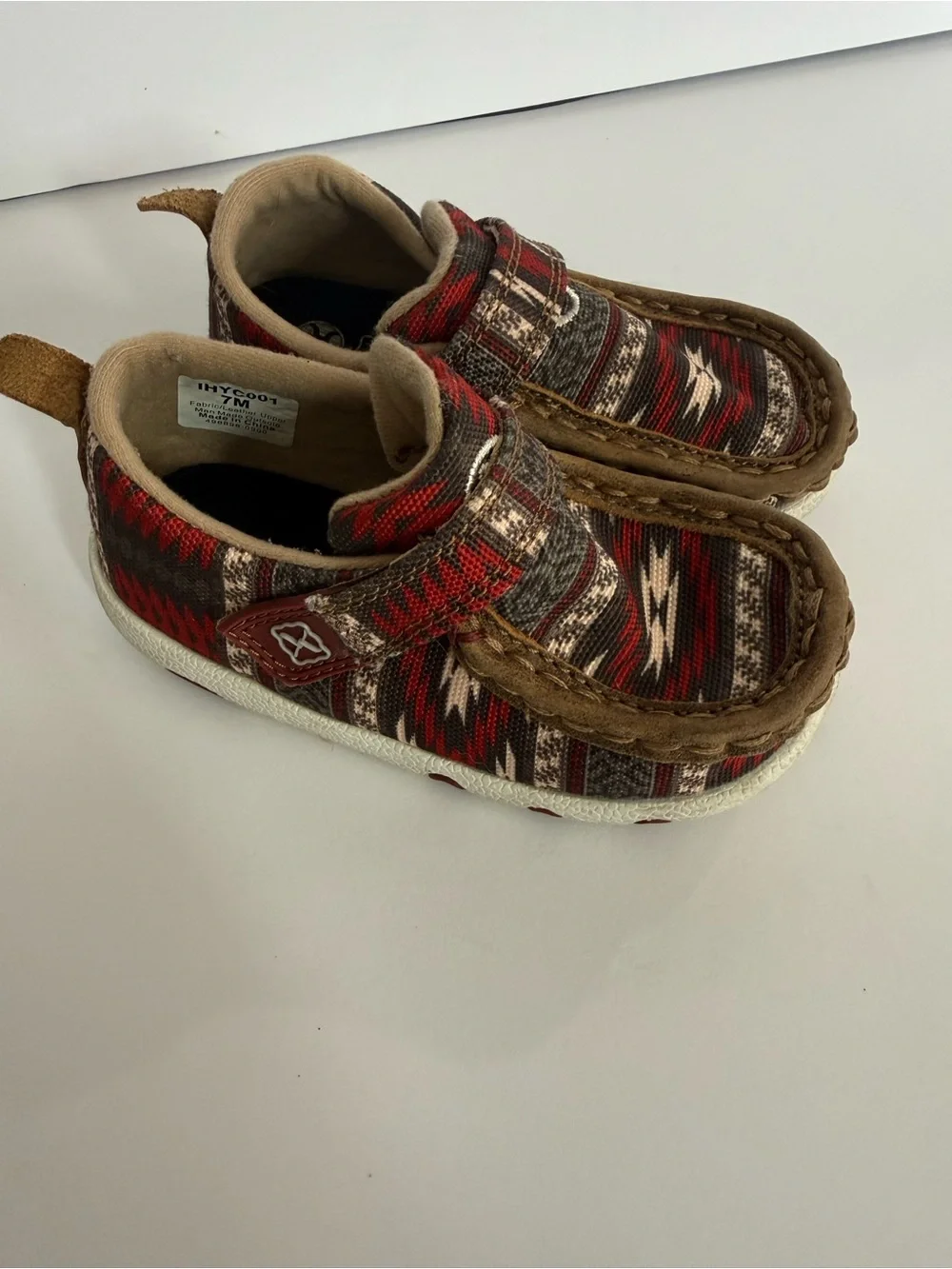 Hooey by Twisted Driving Moc Red & Brown Patterned Moccasin